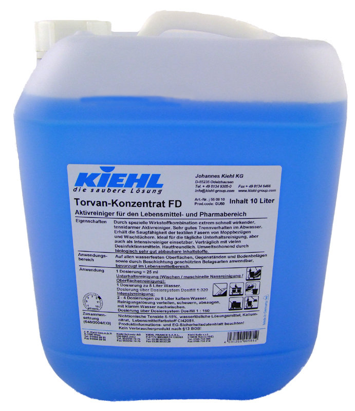 TORVAN CONC FD-Detergent activ pentru domenii alimentare suprafete ceramice rezervoare de inox 10L Kiehl Kiehl